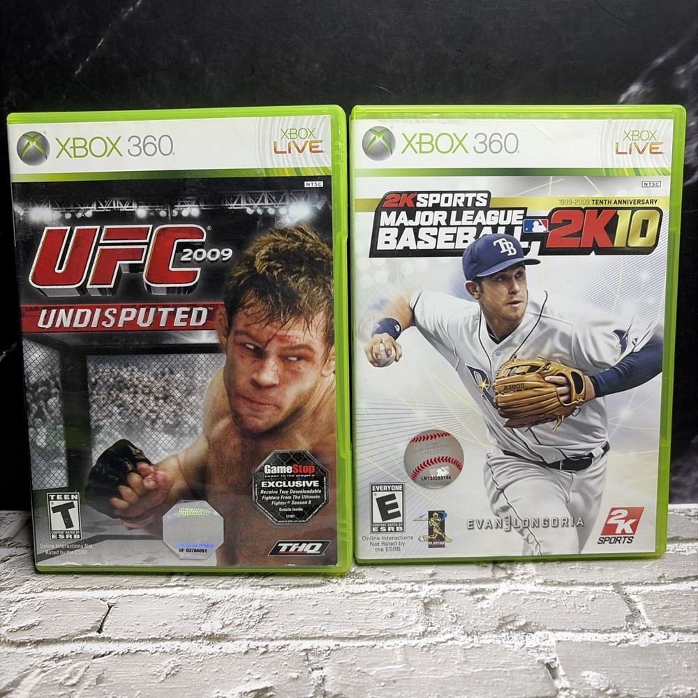 UFC 09 - CIB & MLB 2K10‎ Case /Disk Only (Xbox 360) T&W